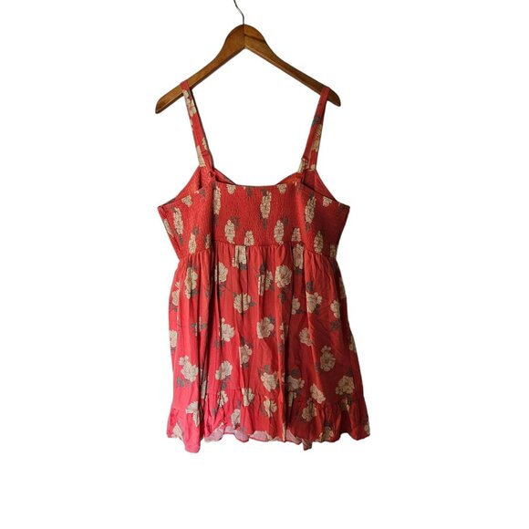 Torrid Coral Peach Floral Mini Challis Smocked Skater Dress Plus Size 4X - Picture 11 of 15